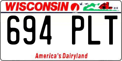 WI license plate 694PLT