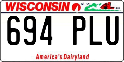 WI license plate 694PLU