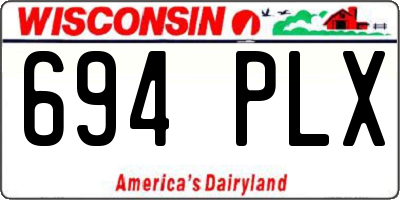 WI license plate 694PLX