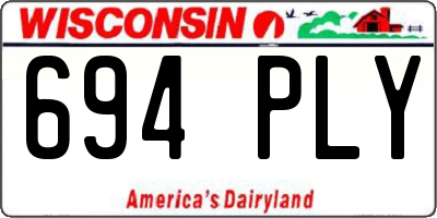WI license plate 694PLY