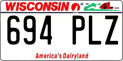 WI license plate 694PLZ