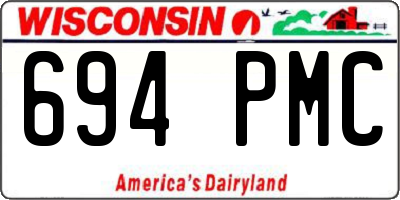 WI license plate 694PMC