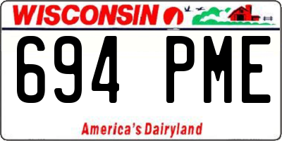 WI license plate 694PME