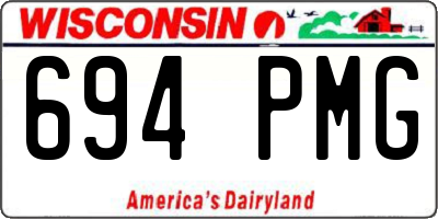 WI license plate 694PMG