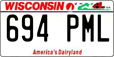 WI license plate 694PML