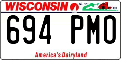 WI license plate 694PMO
