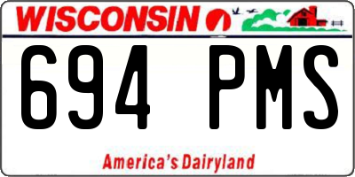 WI license plate 694PMS