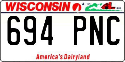 WI license plate 694PNC