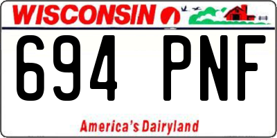 WI license plate 694PNF