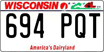 WI license plate 694PQT