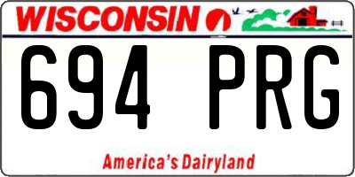 WI license plate 694PRG