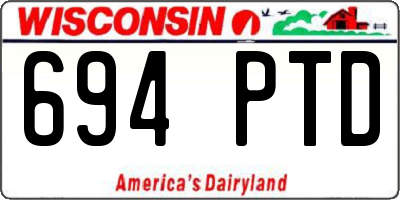 WI license plate 694PTD