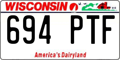 WI license plate 694PTF