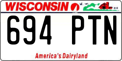 WI license plate 694PTN