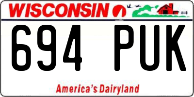 WI license plate 694PUK