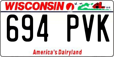 WI license plate 694PVK