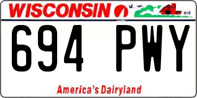 WI license plate 694PWY