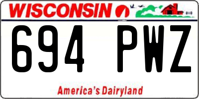 WI license plate 694PWZ