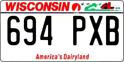 WI license plate 694PXB