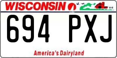 WI license plate 694PXJ
