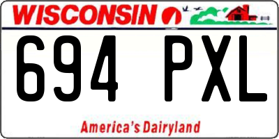 WI license plate 694PXL