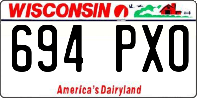 WI license plate 694PXO
