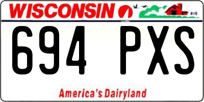 WI license plate 694PXS