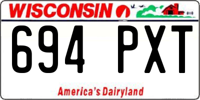 WI license plate 694PXT
