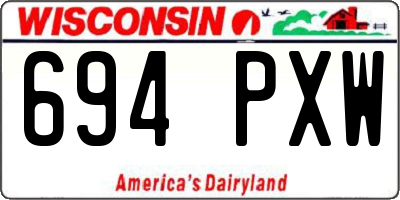 WI license plate 694PXW