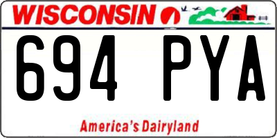 WI license plate 694PYA