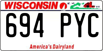 WI license plate 694PYC