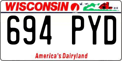 WI license plate 694PYD