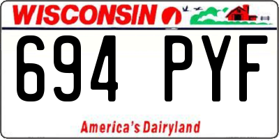 WI license plate 694PYF