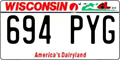 WI license plate 694PYG