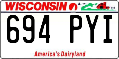 WI license plate 694PYI