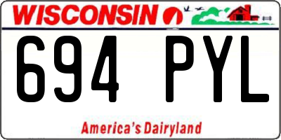 WI license plate 694PYL