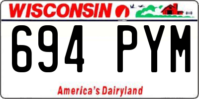 WI license plate 694PYM