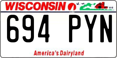 WI license plate 694PYN