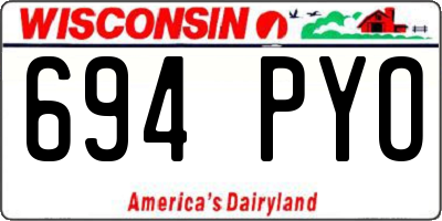 WI license plate 694PYO