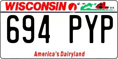 WI license plate 694PYP