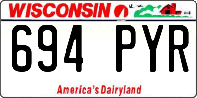 WI license plate 694PYR
