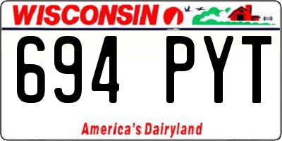WI license plate 694PYT