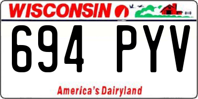 WI license plate 694PYV