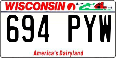 WI license plate 694PYW