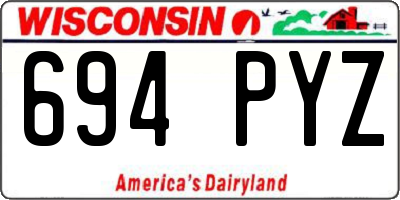 WI license plate 694PYZ