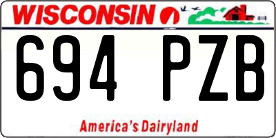 WI license plate 694PZB