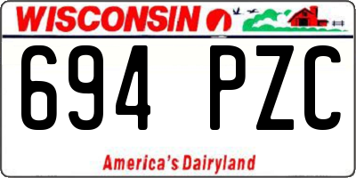 WI license plate 694PZC