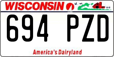 WI license plate 694PZD