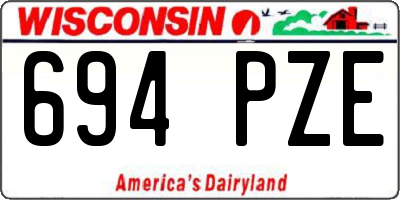 WI license plate 694PZE