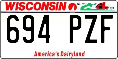 WI license plate 694PZF